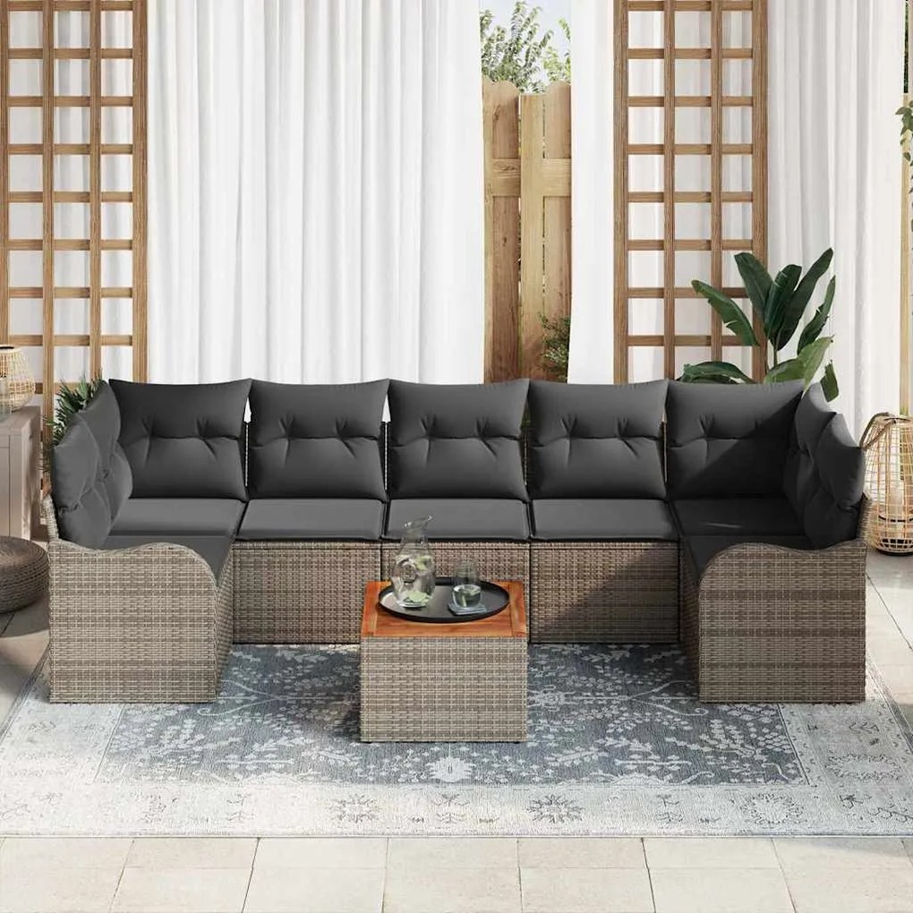 vidaXL Σετ Καναπέ Κήπου 8 pcs Γκρι