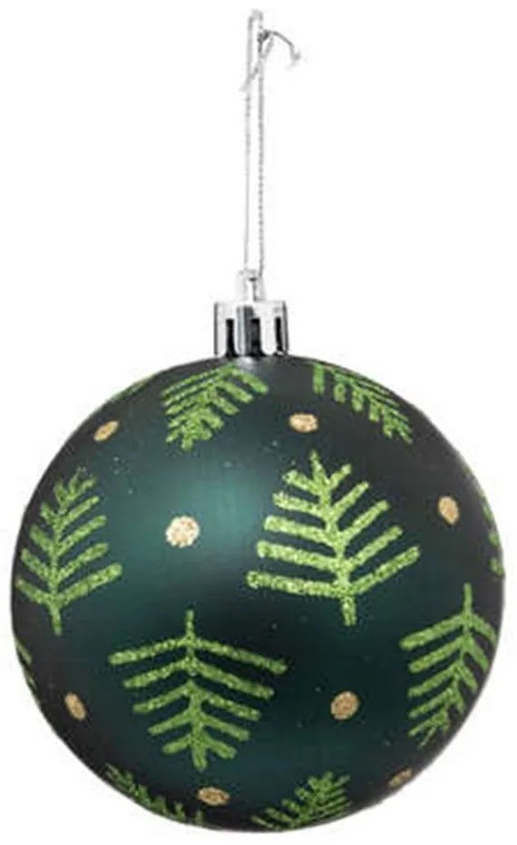 Χριστουγεννιάτικη Μπάλα Με Σχέδια 07.192371 8cm Green