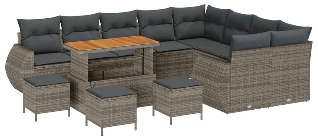 vidaXL Σετ Καναπέ Κήπου με μαξιλάρι 13 pcs Γκρι 110 x 55 x 71 εκ