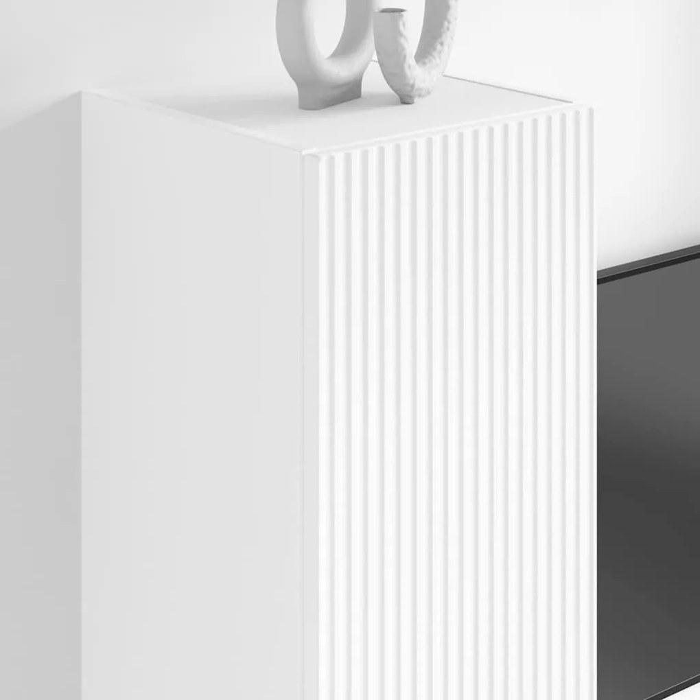 vidaXL Ντουλάπι Τηλεόρασης Τοίχου 2 pcs Λευκό 30 x 31 x 100 εκ.