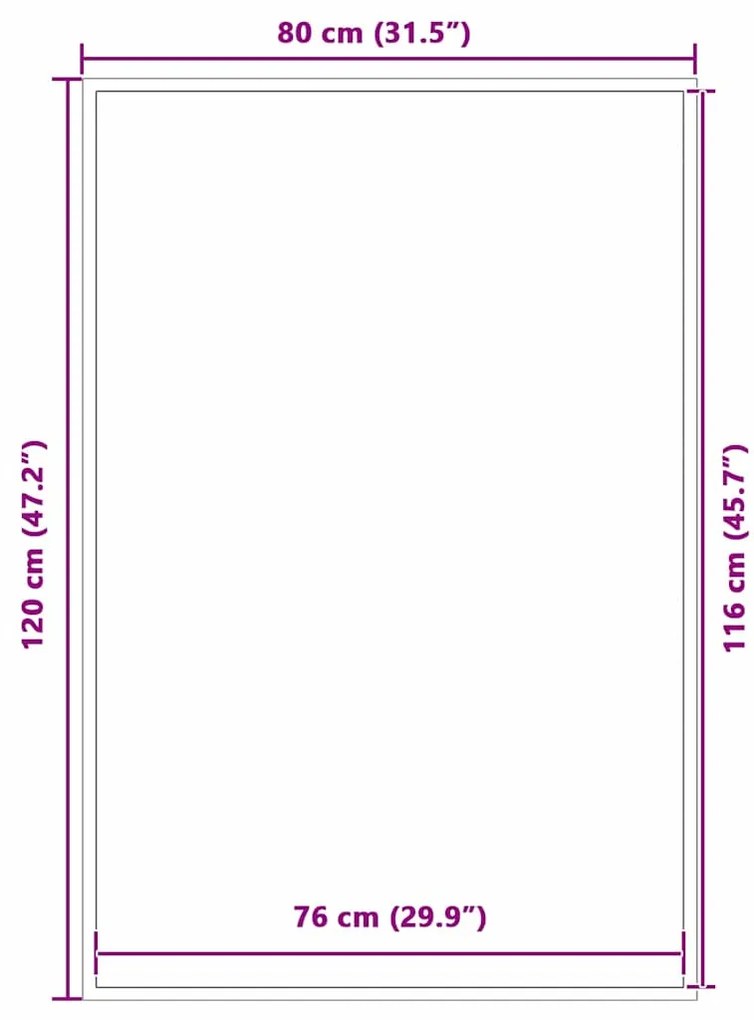 vidaXL Χαλάκι Εξώπορτας Μαύρο και Γκρι 80 x 120 cm Πολυπροπυλένιο, PVC
