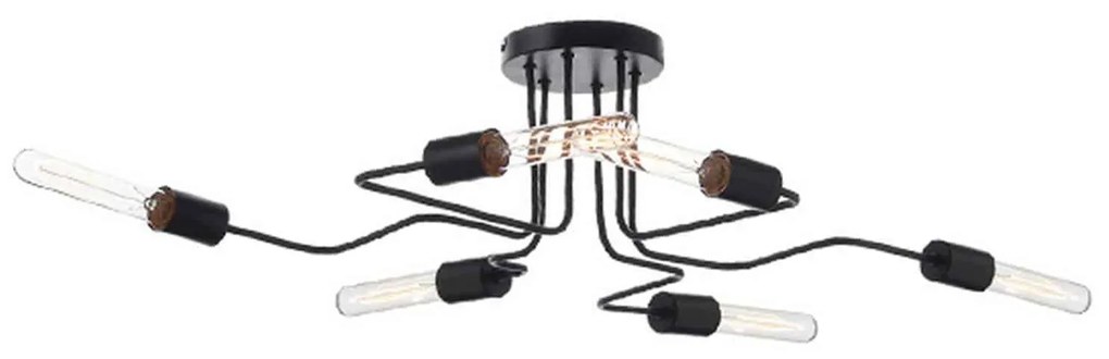 Πλαφονιέρα 6Φ TNK933846CBK Black Metal
