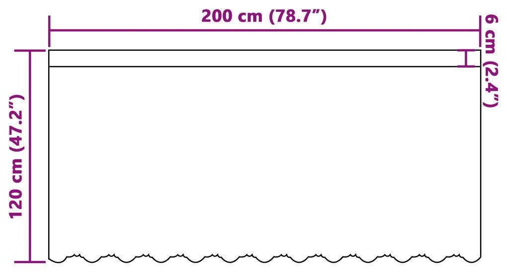 vidaXL Κουρτίνα Δαντέλας Λευκό 200 x 120 εκατοστά Πολυεστέρας