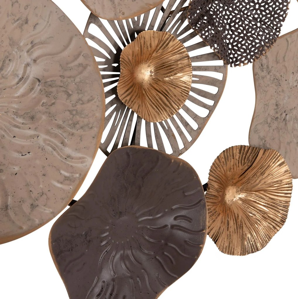 Διακοσμητικό Τοίχου C7163 Μεταλλικό Καφέ-Εκρού-Χρυσό 69x8x69Y εκ. 69x8x69 εκ.