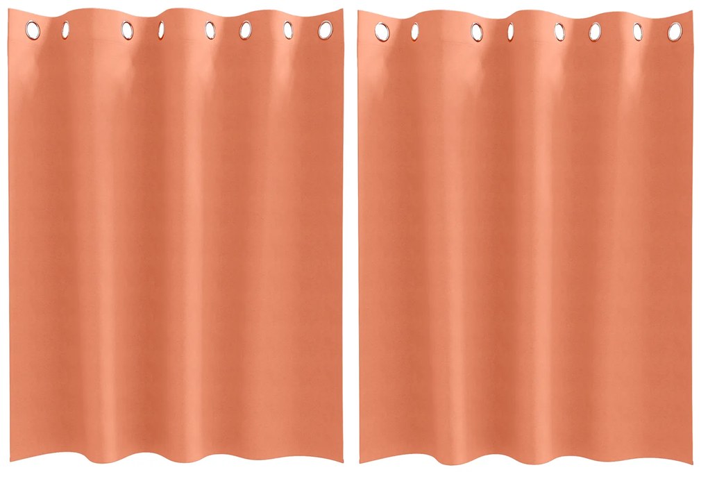 vidaXL Κουρτίνες με κουρτίνες 2 pcs Τερακότα 140 x 140 cm Πολυεστέρας