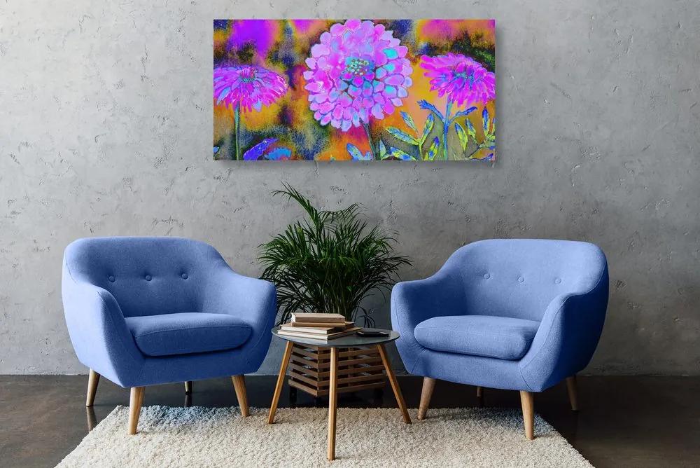 Εικόνα όμορφα μωβ λουλούδια - 100x50