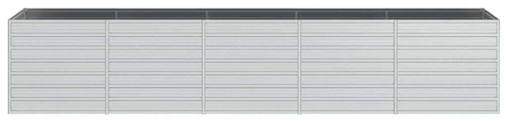 vidaXL Ζαρντινιέρα Υπερυψωμένη Ασημί 400x80x77 εκ. Γαλβανισμ. Χάλυβας