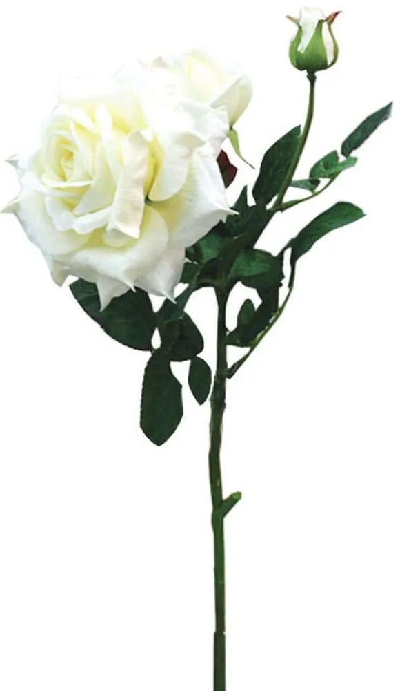 Τεχνητό Λουλούδι Τριαντάφυλλο 00-00-14525-2 67cm White Marhome Velvet
