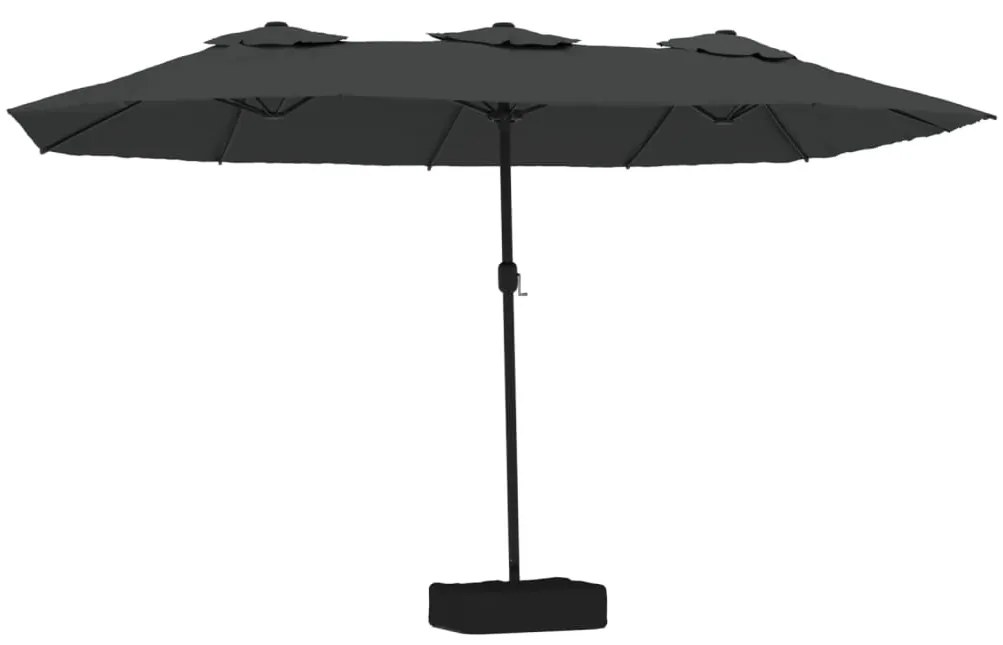 vidaXL Ομπρέλα με Διπλή Κορυφή Ανθρακί 449 x 265 εκ.