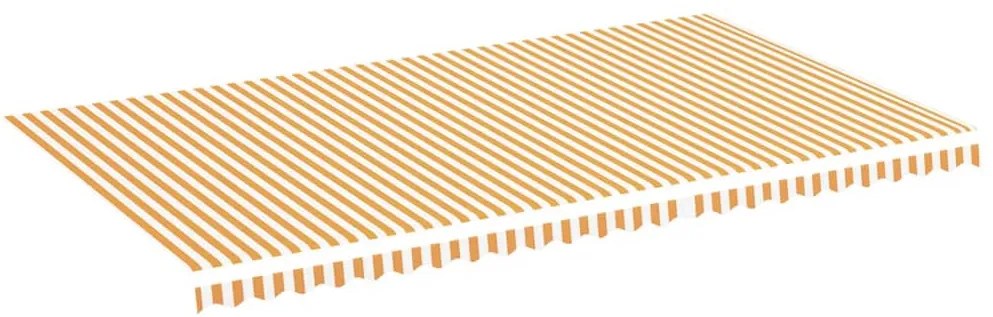 vidaXL Τεντόπανο Ανταλλακτικό Κίτρινο / Λευκό 6 x 3,5 μ.