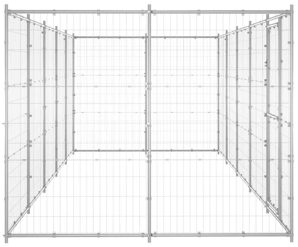 vidaXL Κλουβί Σκύλου Εξωτερικού Χώρου 12,1 μ² από Γαλβανισμένο Χάλυβα