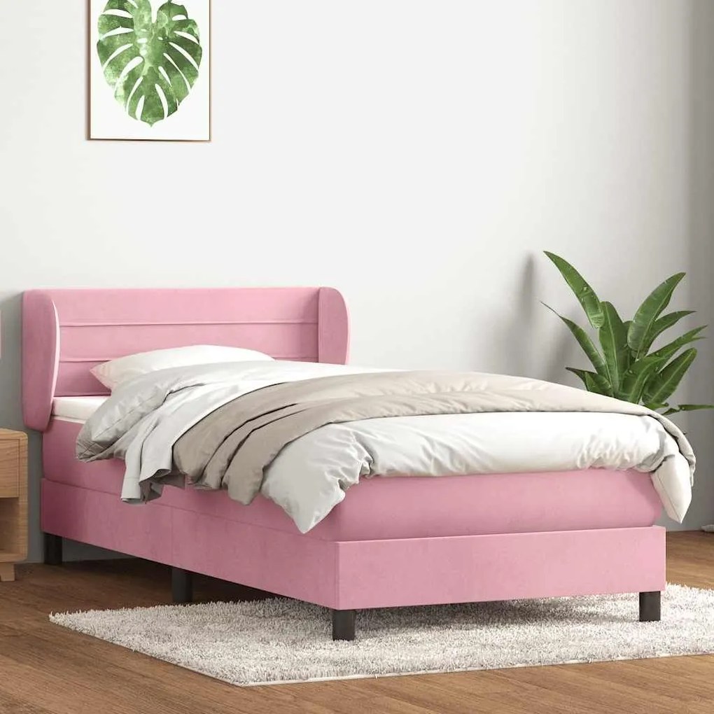 ΚΡΕΒΑΤΙ BOXSPRING ΜΕ ΣΤΡΩΜΑ ΡΟΖ 80X220 ΕΚ. ΒΕΛΟΥΔΙΝΟ 3317636