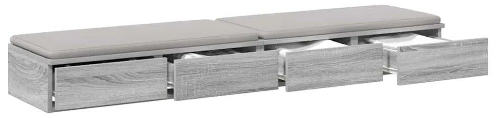 vidaXL Συρτάρια κρεβατιού με συρτάρι Γκρι sonoma 150 x 36.5 x 16.5 εκ