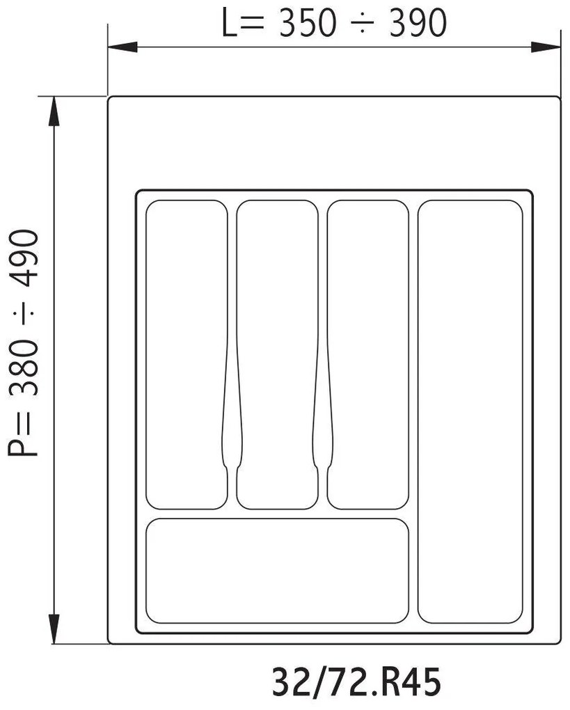 Κουταλοθήκη Volpato K45 Γκρί 39 εκ. 39x49x5 εκ.