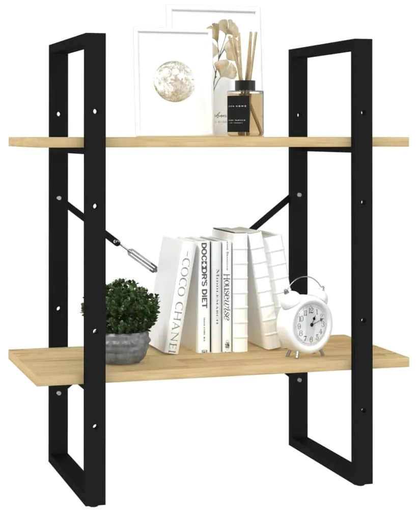 vidaXL Βιβλιοθήκη με 2 Ράφια 60 x 30 x 70 εκ. από Μασίφ Ξύλο Πεύκου