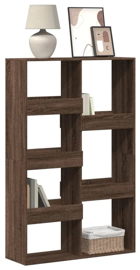 Βιβλιοθήκη Καφέ Δρυς 100x33x155,5 εκ. από Επεξεργασμένο Ξύλο