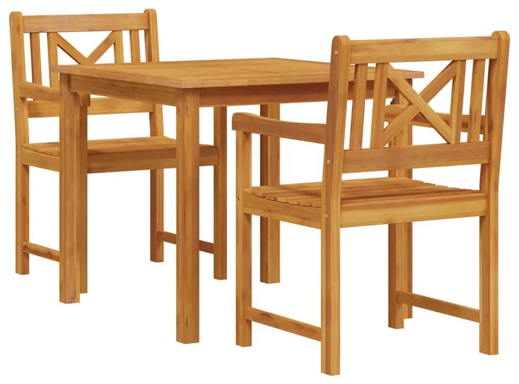 vidaXL Σέτ φαγητού για κήπο 3 pcs Καφέ Μασίφ ξύλο ακακίας