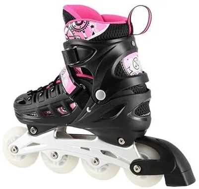 Αυξομειούμενα Roller NH 10905 ΣΕΤ 4 ΣΕ 1 INLINE SKATES NILS EXTREME Μαυρο/Ροζ LED-SMALL (31-34)