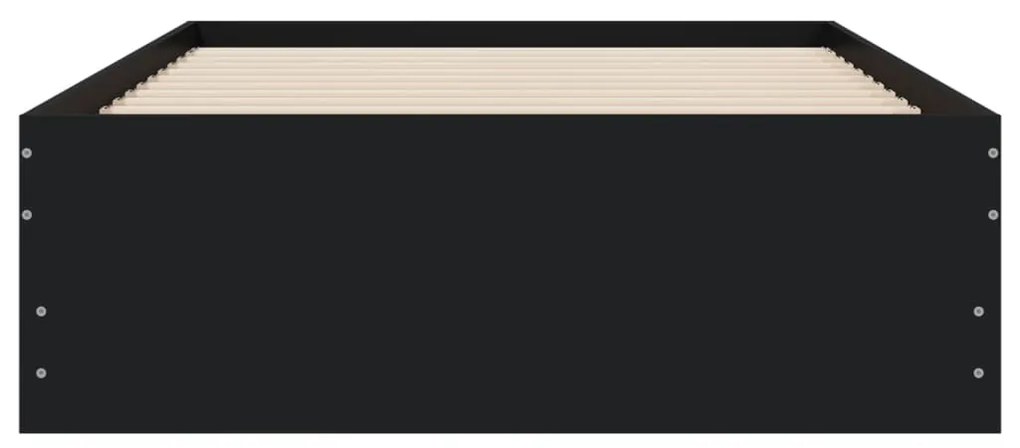 vidaXL Πλαίσιο Κρεβατιού με Συρτάρια Μαύρο 75x190εκ Επεξεργασμένο Ξύλο