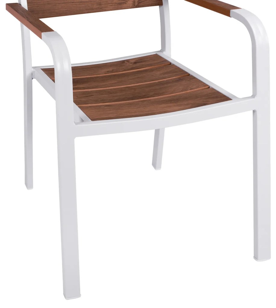ΠΟΛΥΘΡΟΝΑ ΑΛΟΥΜΙΝΙΟΥ SAGA ΛΕΥΚΗ ΜΕ POLYWOOD HM5127.01 55x56x85Υ εκ. - 0614616 - HM5127.01