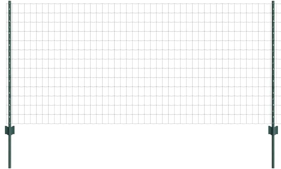 vidaXL Φράχτης με Στήλες. Πράσινο 1 x 25 m Ατσάλι