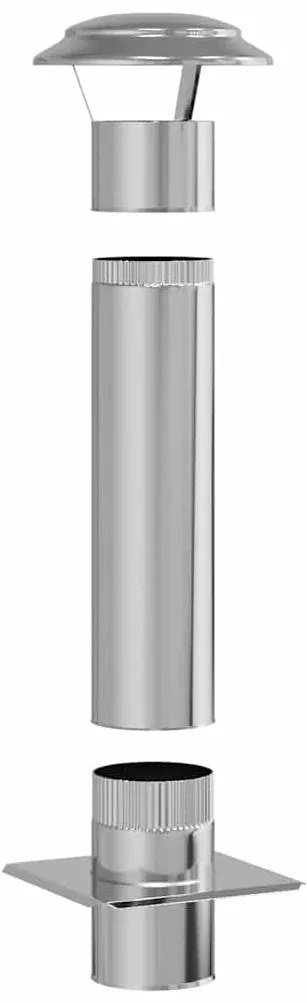 vidaXL Επέκταση Καμινάδας Ασημί 25 x 25 x 82 εκ. Ανοξείδωτο ατσάλι