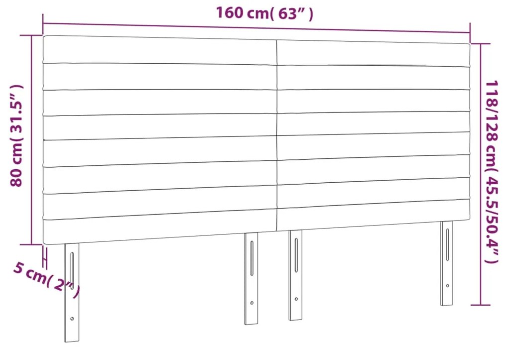 ΚΕΦΑΛΑΡΙ ΚΡΕΒΑΤΙΟΥ LED TAUPE 160X5X118/128 ΕΚ. ΥΦΑΣΜΑΤΙΝΟ 3122574