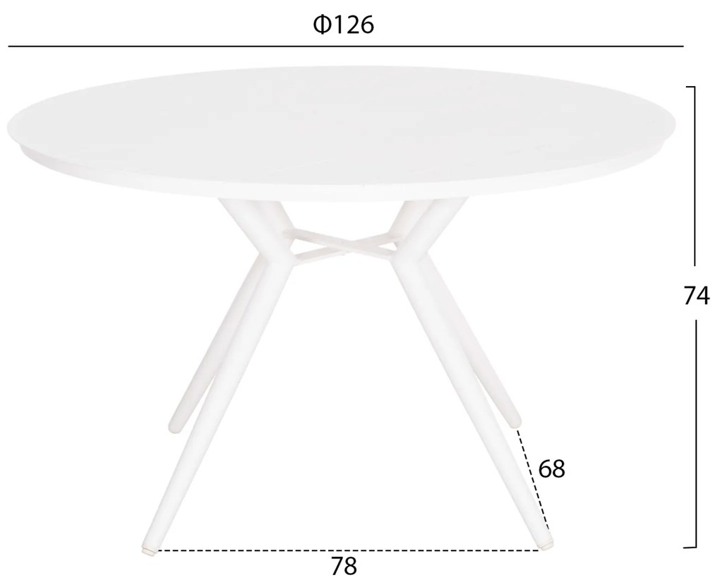ΤΡΑΠΕΖΙ ΑΛΟΥΜΙΝΙΟΥ ΣΤΡΟΓΓΥΛΟ HIGER HM6290.02 Φ126x74Υεκ.