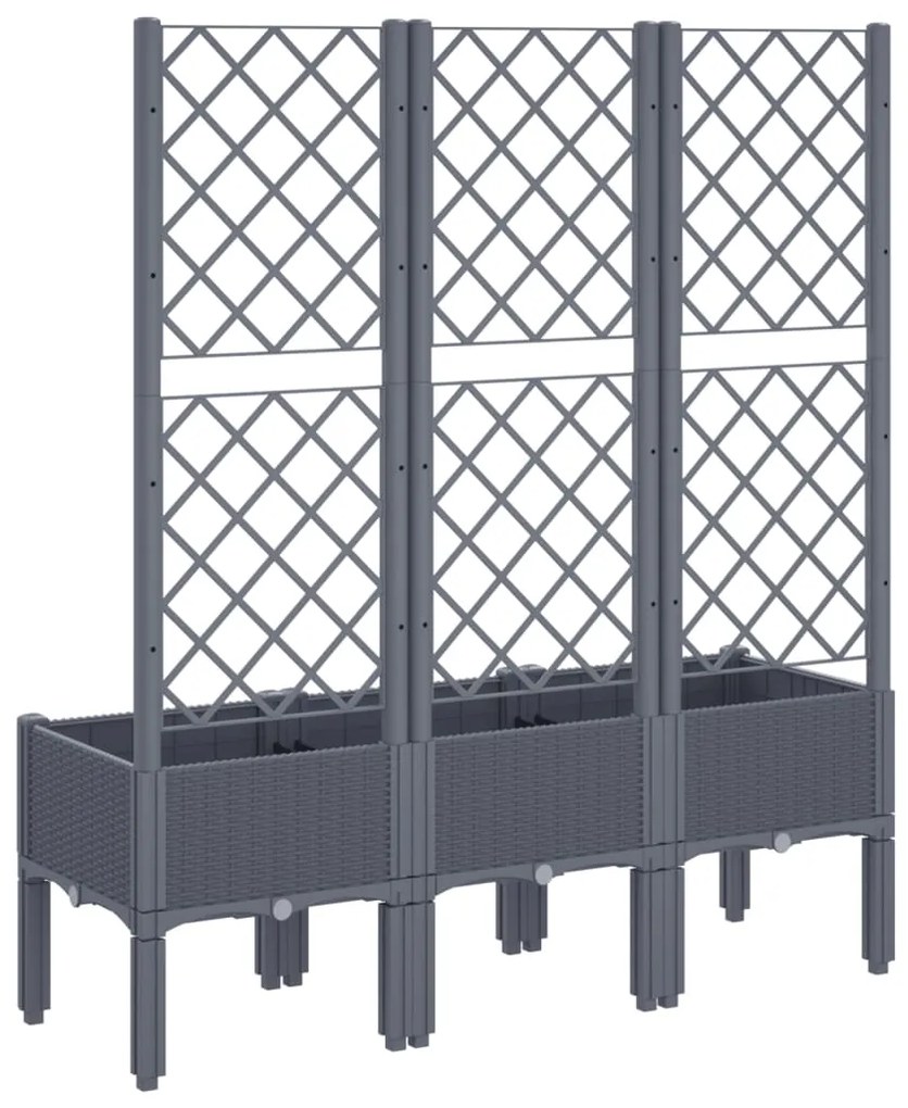 Ζαρντινιέρα Κήπου με Καφασωτό Μπλε Γκρι 120x40x142 εκ. από PP 367926
