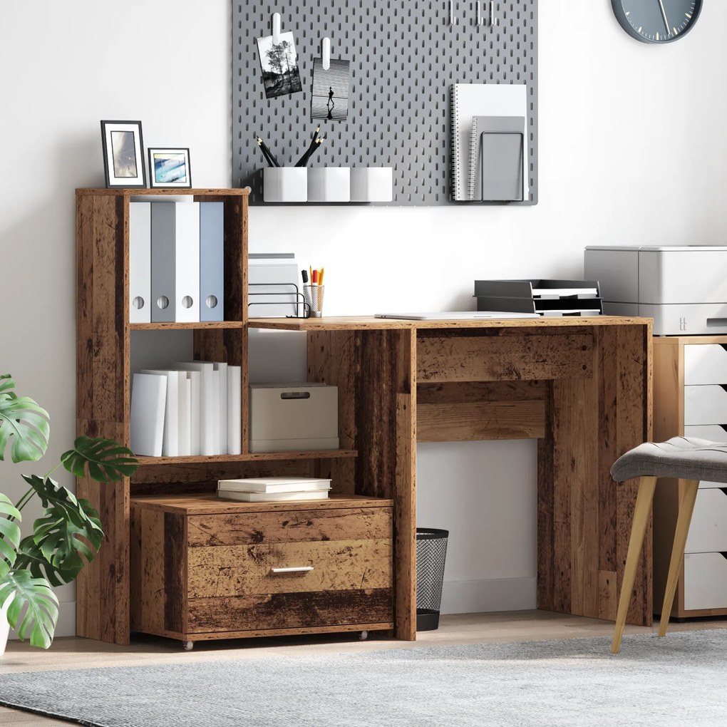 vidaXL Γραφείο Παλαιό ξύλο 131.5 x 50 x 106.5 εκ. Επεξεργασμένο ξύλο