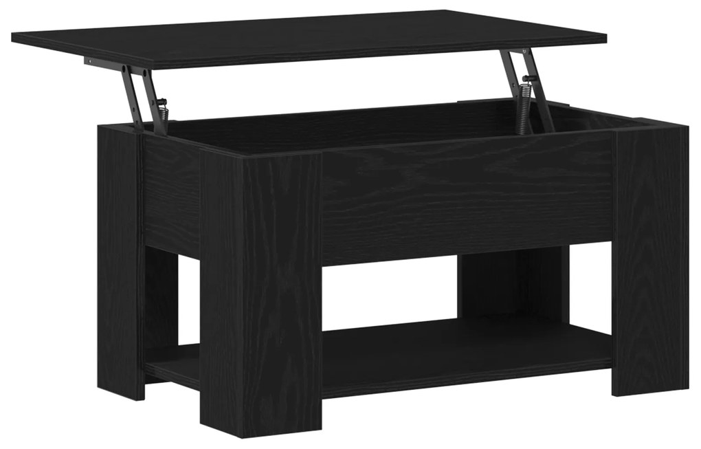 vidaXL Μαύρο Τραπέζι Καφέ 79x49x41 εκ. Φτιαγμένο από Επεξεργασμένο Ξύλο