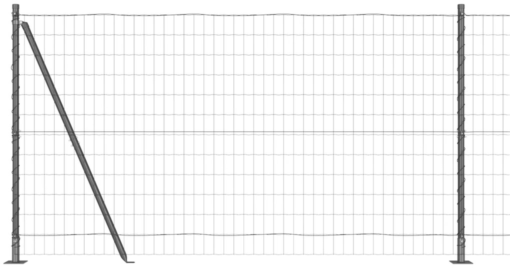 vidaXL Euro Fence με 7 φλαντζωτές κολώνες 1.2x10 μ Γαλβανισμένο ατσάλι