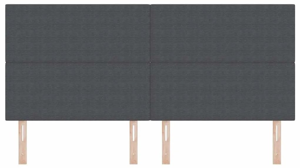 vidaXL LED κεφαλάρι με φώτα λωρίδας LED Σκούρο γκρι 200 cm ύφασμα