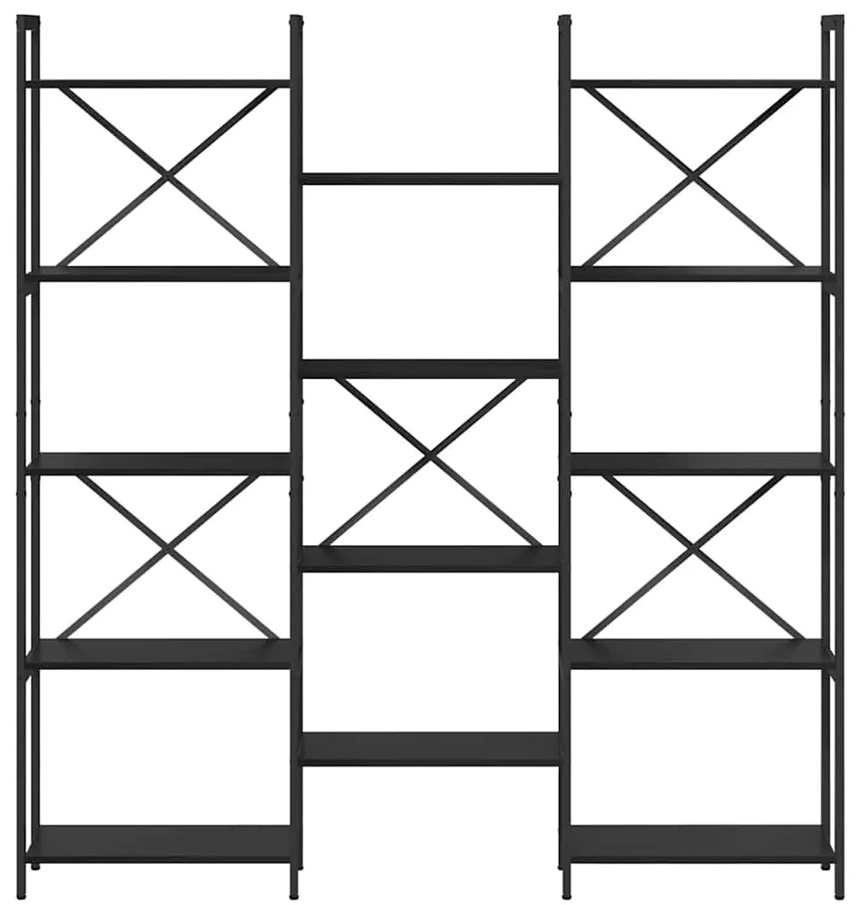 vidaXL Ράφι Βιβλίων Μαύρη Οξυά 156 x 25 x 167 εκ. Επεξεργασμένο ξύλο