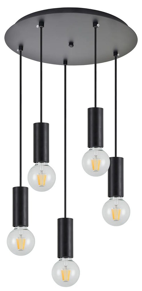 SE21-BL-4-5BL ADEPT TUBE Black Pendant+ HOMELIGHTING 77-8481