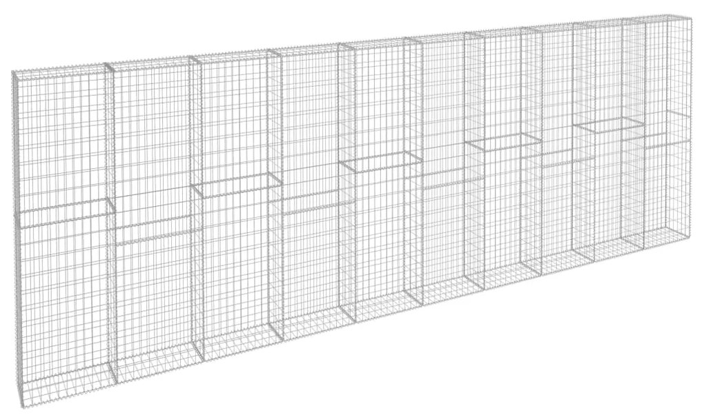 vidaXL Συρματοκιβώτιο Τοίχος 600x30x200 εκ. Γαλβαν.Χάλυβας + Καλύμματα