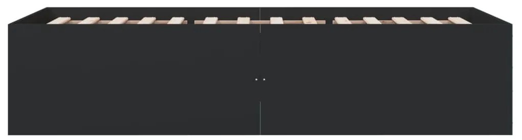 vidaXL Πλαίσιο Κρεβατιού Μαύρο 90 x 200 εκ. Επεξεργασμένο Ξύλο