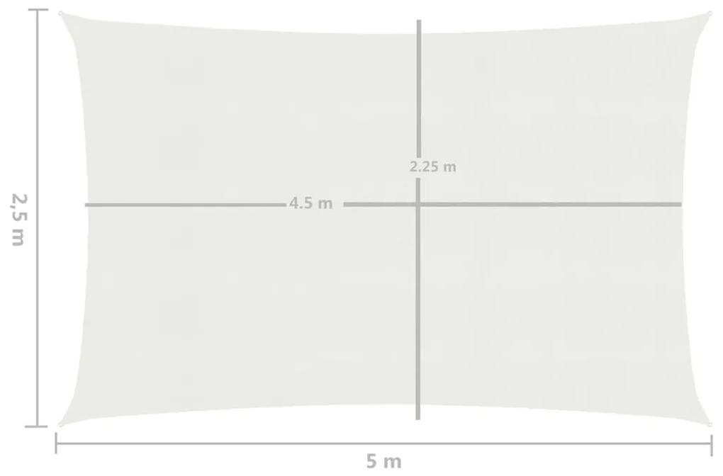 vidaXL Πανί Σκίασης Λευκό 2,5 x 5 μ. από HDPE 160 γρ./μ²