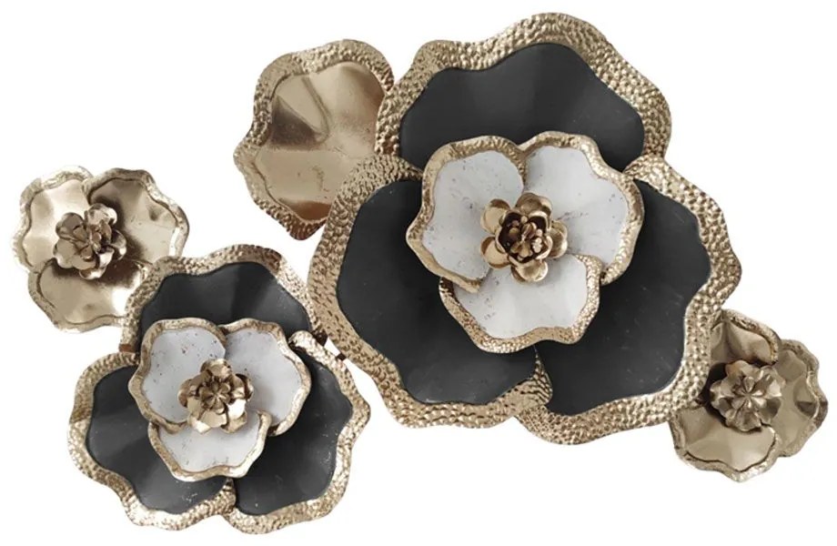 Διακοσμητικό Τοίχου Rosalia 345-000017 90x58x7,5cm Gold-Black Inart Μέταλλο