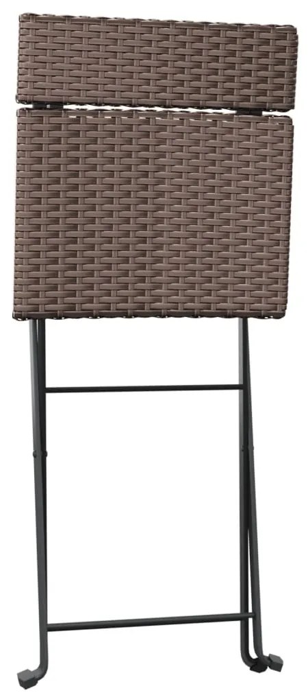 vidaXL Καρέκλες Bistro Πτυσσόμενες 4 τεμ. Καφέ Συνθετικό Ρατάν&amp;Ατσάλι