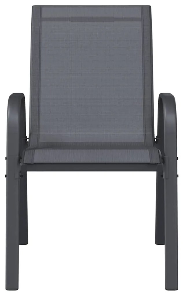 vidaXL Καρέκλες Κήπου Στοιβαζόμενες 6 τεμ. Γκρι από Ύφασμα Textilene