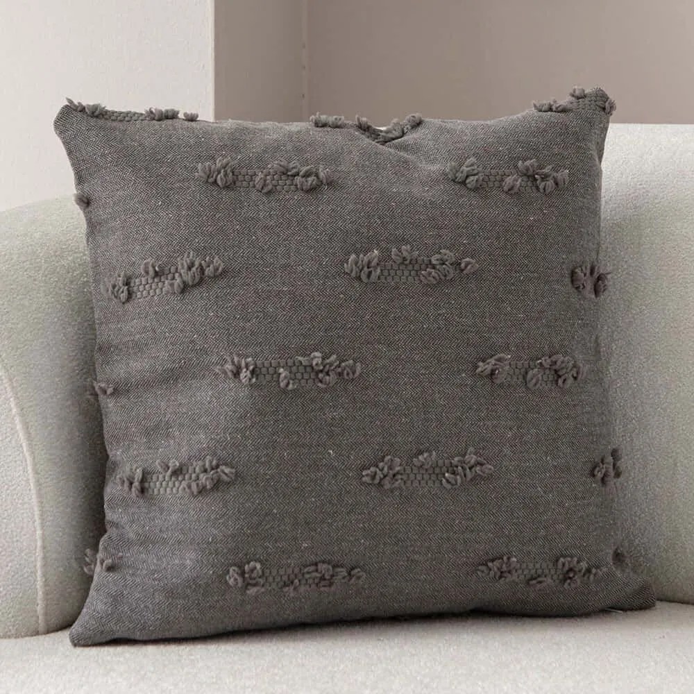 Μαξιλαροθήκη Διακοσμητική Tuffet 881PCR1606 Grey Aberto Design 43X43 Πολυέστερ