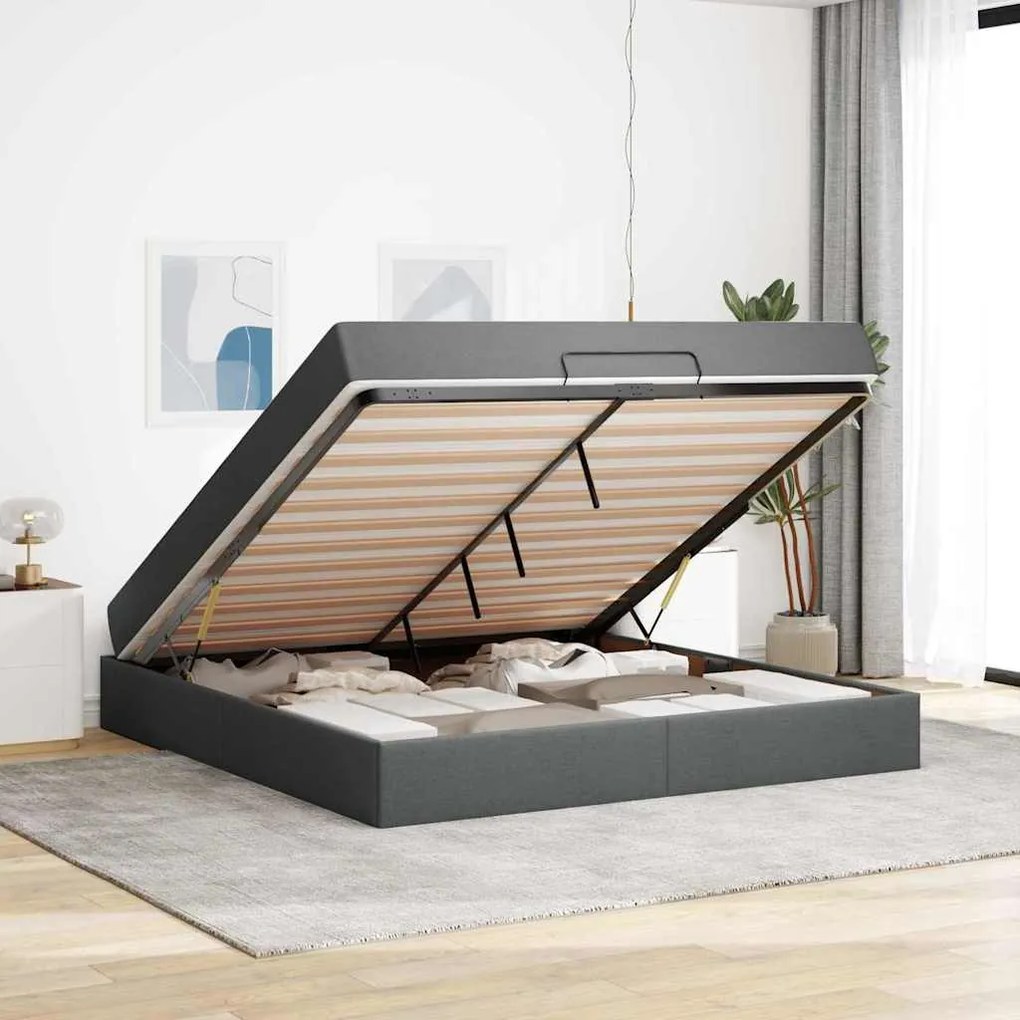vidaXL Σκελετός Κρεβατιού Άλλο Σκούρο γκρι 180 x 200 cm ύφασμα