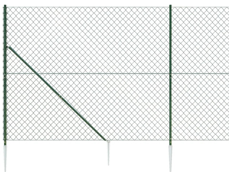 vidaXL Συρματόπλεγμα Περίφραξης Πράσινο 2,2 x 25 μ. με Καρφωτές Βάσεις