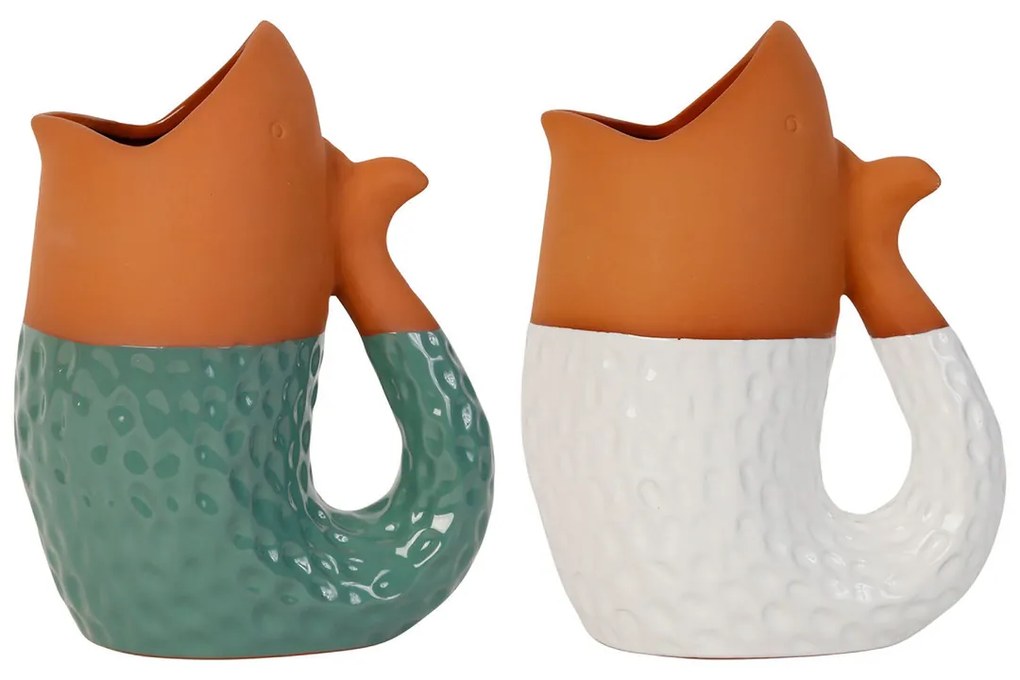 Βάζα / caches pots Côté Table  VASE POISS X2 AQUATIC V+BL H22