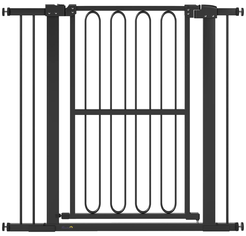 PawHut Πύλη ασφαλείας για σκύλους, 76-104 cm Πύλη φραγής χωρίς βίδωμα, Πύλη ασφαλείας σκάλας