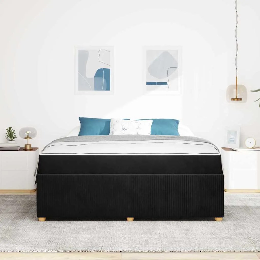 vidaXL Σκελετός κρεβατιού με στρώμα Μαύρο 180 x 200 cm Βελούδο