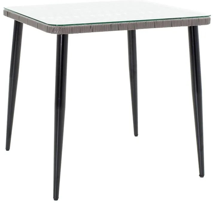 Τραπεζαρία Naoki σετ 3τεμ pe γκρι-μέταλλο μαύρο