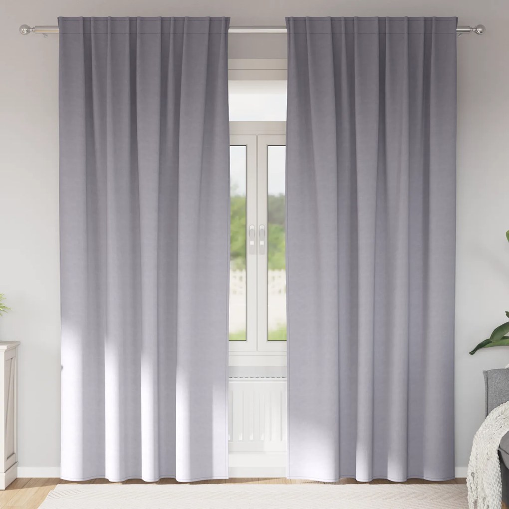 vidaXL Κουρτίνες 2 pcs Μεταλλικό Γκρι 225 x 140 εκ. Πολυεστέρας