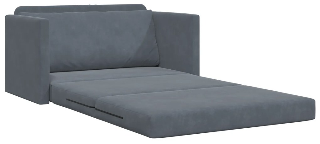vidaXL Καναπές Κρεβάτι 2 σε 1 Σκούρο Γκρι 124x204x61 cm Βελούδο